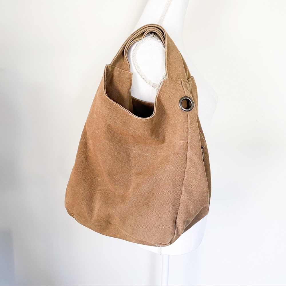 Casual Slouchy Tote Bag in Light Brown - Picture 2 of 3